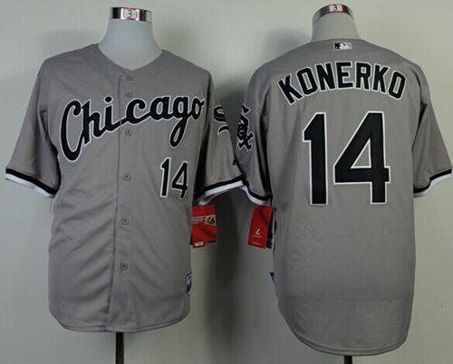 White Sox #14 Paul Konerko Grey Cool Base Stitched MLB Jersey